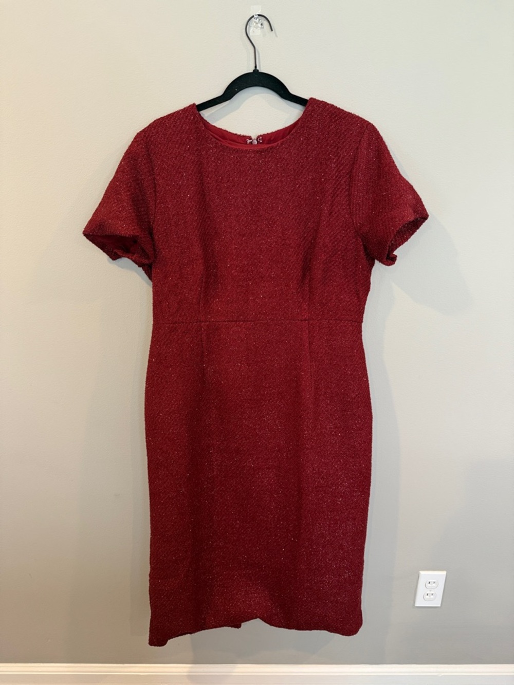 Tuckernuck Burgundy Shimmer Boucle Midi Dress